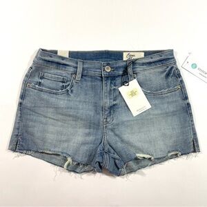 New Cosmic Blue Love Cutoff Denim Shorts Better Days Wash